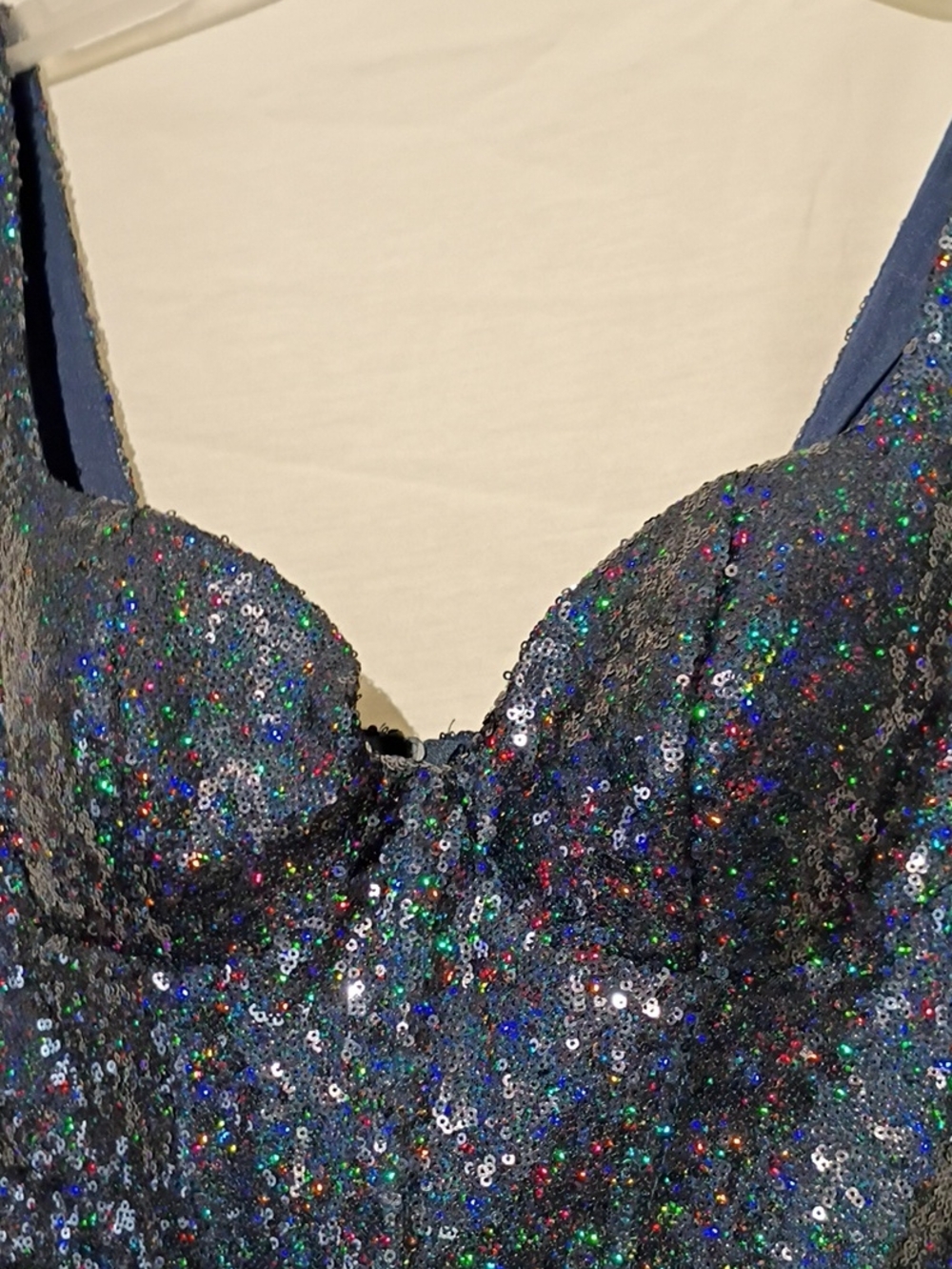 Blue Sequin Glitter Bodycon Mini Dress, Sz 6, NWOT - Picture 6 of 14